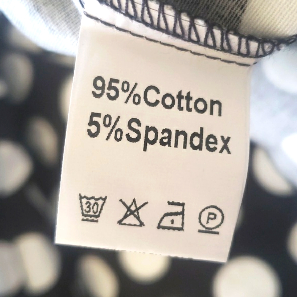 Vintage Black White Polka Dot Cotton A-Line Pleated Skirt Retro Classic XXL - Picture 7 of 8